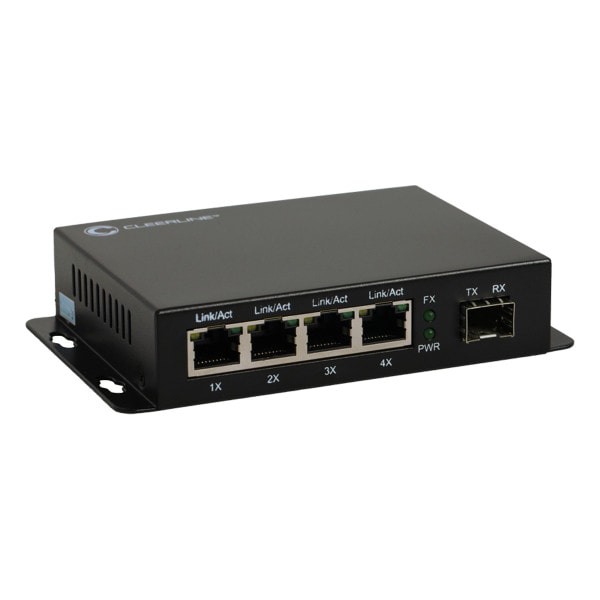 1 x SFP to 4 x RJ45 PoE+ Gigabit Non-Managed Switch